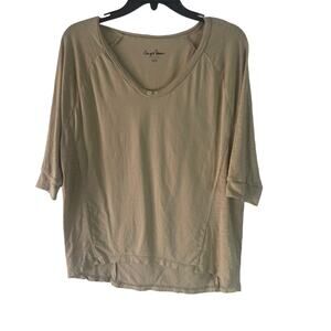 Chip + Pepper Women's Size XS Tan 3/4 Sleeve Round Neck Soft Modal Top